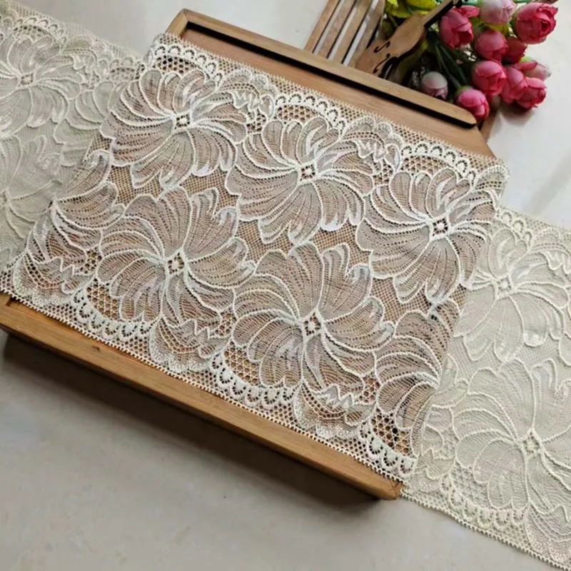 10Meters Embroidered Flower Lace Trim High Quality Skin Elastic Fabric DIY Craft Sewing Dress Clothing Accessories 19cm Width
10Meters Embroidered Flower Lace Trim High Quality Skin Elastic Fabric DIY Craft Sewing Dress Clothing Accessories 19cm Width