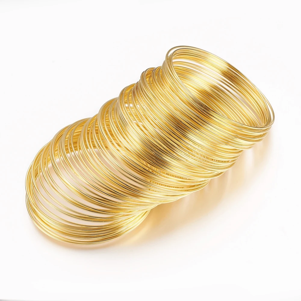 Фото 1 Набор стальной браслет проволока для памяти золотого цвета 5 см проволока: 18