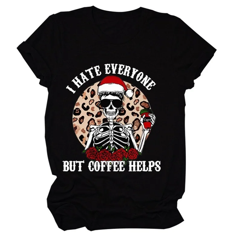 I Hate Everyone Skull Head Print Women T Shirt Short Sleeve O Neck Loose Women Tshirt Ladies Tee Shirt Tops Camisetas Mujer
I Hate Everyone Skull Head Print Women T Shirt Short Sleeve O Neck Loose Women Tshirt Ladies Tee Shirt Tops Camisetas Mujer