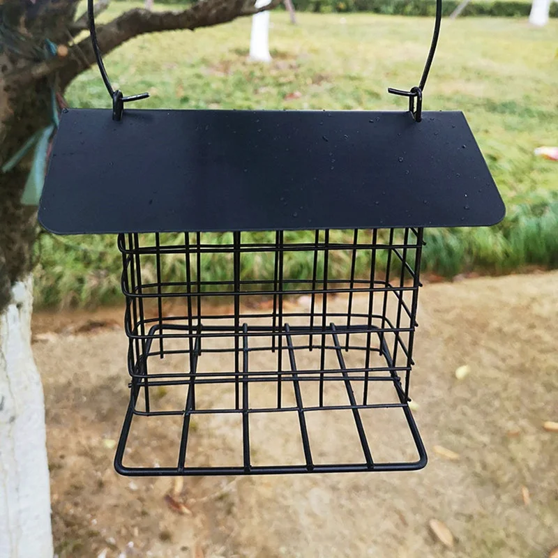 Durable Metal Portable Bird Feeder Fat Ball Food Dispenser Birds Seed Dispenser for Hanging Wild Birds Pets With Hanging Roof
Durable Metal Portable Bird Feeder Fat Ball Food Dispenser Birds Seed Dispenser for Hanging Wild Birds Pets With Hanging Roof