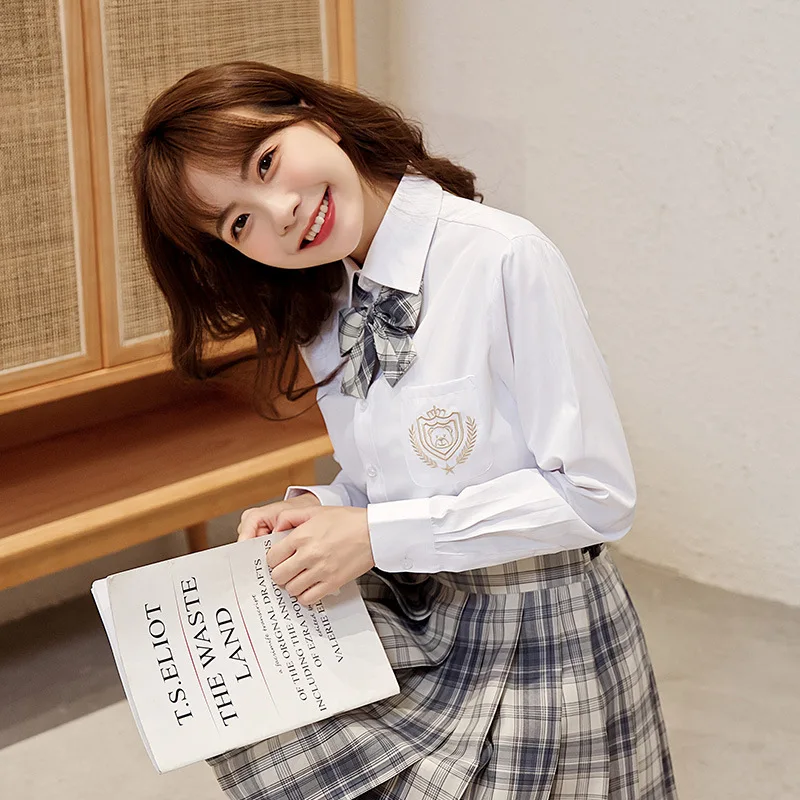JK Preppy Style Uniform Shirts Girl College Wind Bear Embroidery Spring Autumn Square Collar Long Sleeve Top School Girl Uniform
JK Preppy Style Uniform Shirts Girl College Wind Bear Embroidery Spring Autumn Square Collar Long Sleeve Top School Girl Uniform