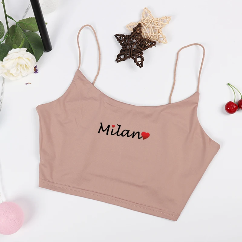 Milan Letter Tank Vest Femme Clothes Sleeveless Black Crop Tops 2021 Summer New Sling Bustier Top Sexy Casuales Mujer Streetwear
Milan Letter Tank Vest Femme Clothes Sleeveless Black Crop Tops 2021 Summer New Sling Bustier Top Sexy Casuales Mujer Streetwear