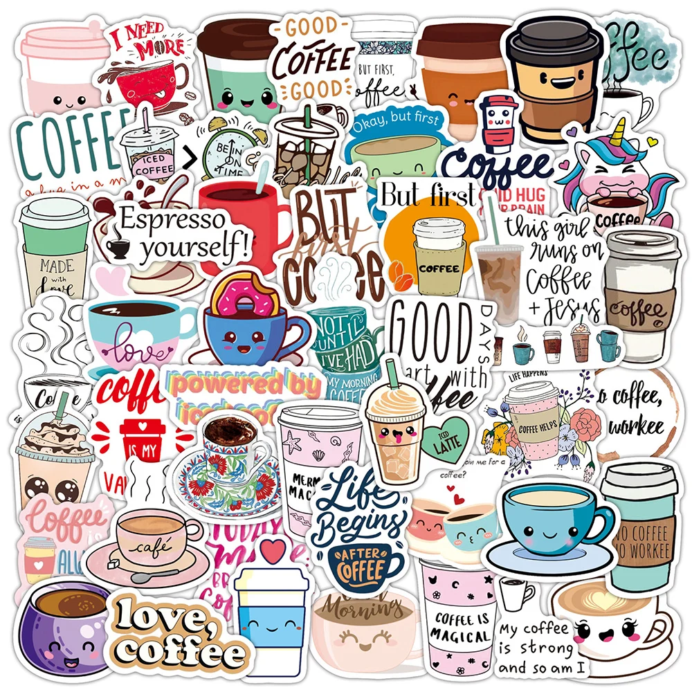 50PCS Cute Cartoon Coffee Stickers PVC For Girl Kawaii Decal Sticker Toy DIY Stationery Luggage Suitcase Laptop Guitar Pegatinas
50PCS Cute Cartoon Coffee Stickers PVC For Girl Kawaii Decal Sticker Toy DIY Stationery Luggage Suitcase Laptop Guitar Pegatinas
