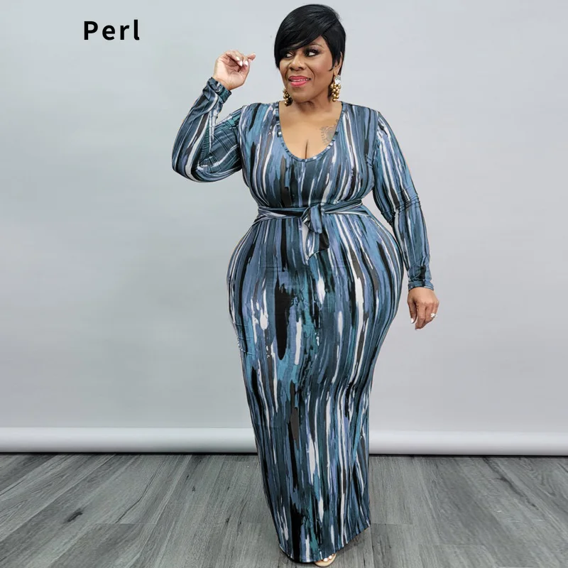 Perl Round Neck Full Sleeve Maxi Dresses Plus Size Women's Clothing Tie Dye Curved Skirt Vestido De Mujer De Talla Grande 5XL 
Perl Round Neck Full Sleeve Maxi Dresses Plus Size Women's Clothing Tie Dye Curved Skirt Vestido De Mujer De Talla Grande 5XL