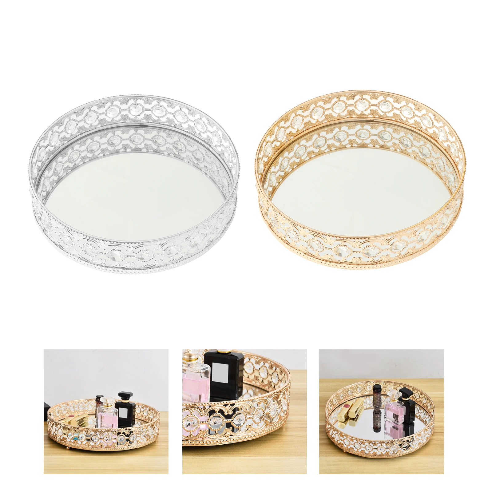 Decorative Crystal Mirrored Makeup Tray Trinket Display Party Decoration Birthday Gift
Decorative Crystal Mirrored Makeup Tray Trinket Display Party Decoration Birthday Gift
