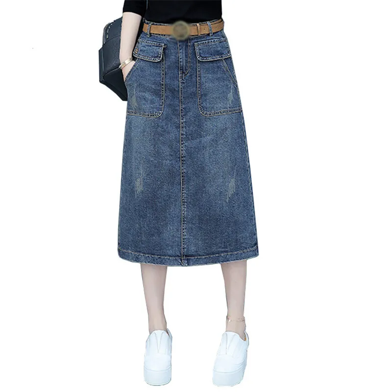Women's Autumn & Spring Denim Skirts Korean High Waist Jean Midi Skirt with pocket Mid-length Denim Skirt for Young Women BSQ485
Women's Autumn & Spring Denim Skirts Korean High Waist Jean Midi Skirt with pocket Mid-length Denim Skirt for Young Women BSQ485