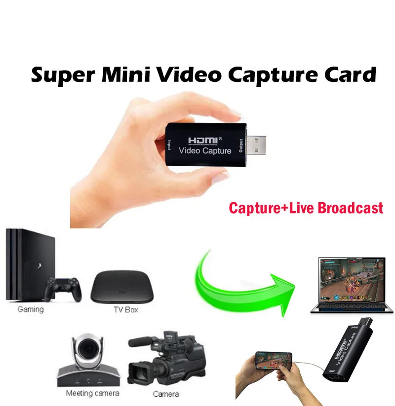 Mini 4K 1080P HDMI To USB 2.0 Video Capture Card Game Recording Box for Computer Youtube OBS Etc. Live Streaming Broadcast Video
Mini 4K 1080P HDMI To USB 2.0 Video Capture Card Game Recording Box for Computer Youtube OBS Etc. Live Streaming Broadcast Video