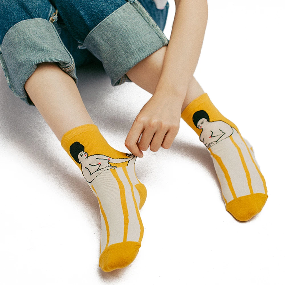 Cute Playful Illustration Women Socks Fashion Funny Cartoon Middle Tube Socks Hit Color Novelty Cotton Skating Socks
Cute Playful Illustration Women Socks Fashion Funny Cartoon Middle Tube Socks Hit Color Novelty Cotton Skating Socks