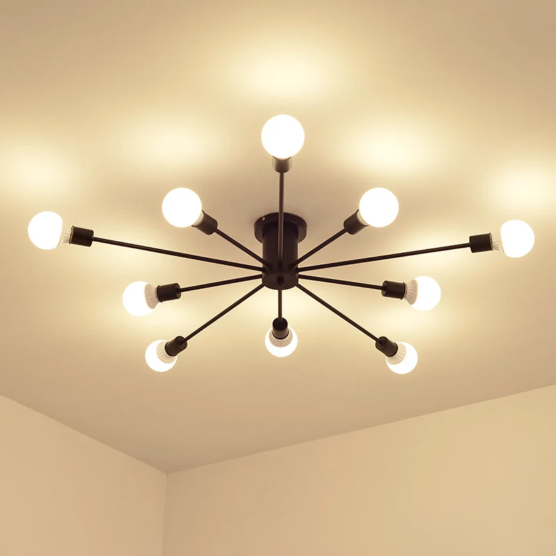 Vintage Spider Ceiling Lamps Retro Iron Ceiling Lights Black/White 6/8/10 Sockets Lighting E27 Lighting Fixtures For Living Room
Vintage Spider Ceiling Lamps Retro Iron Ceiling Lights Black/White 6/8/10 Sockets Lighting E27 Lighting Fixtures For Living Room