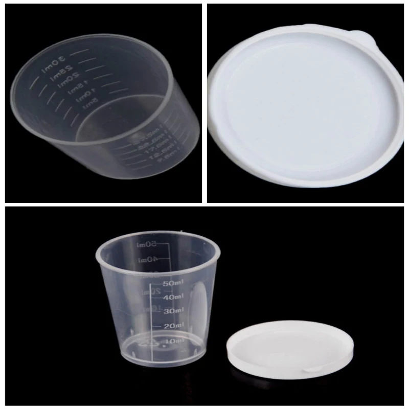 10Pcs 30ml/50ml Plastic Liquid Measuring Cups Transparent Medicine Measure Cups With Lids Storage Samples Craft
10Pcs 30ml/50ml Plastic Liquid Measuring Cups Transparent Medicine Measure Cups With Lids Storage Samples Craft