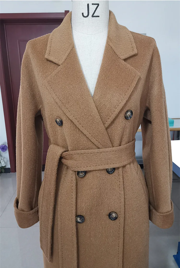 Women Wool Coat Thick Alpaca Woolen Outerwear Camel Black Double Breasted Coat Warm New Arrival
Women Wool Coat Thick Alpaca Woolen Outerwear Camel Black Double Breasted Coat Warm New Arrival
