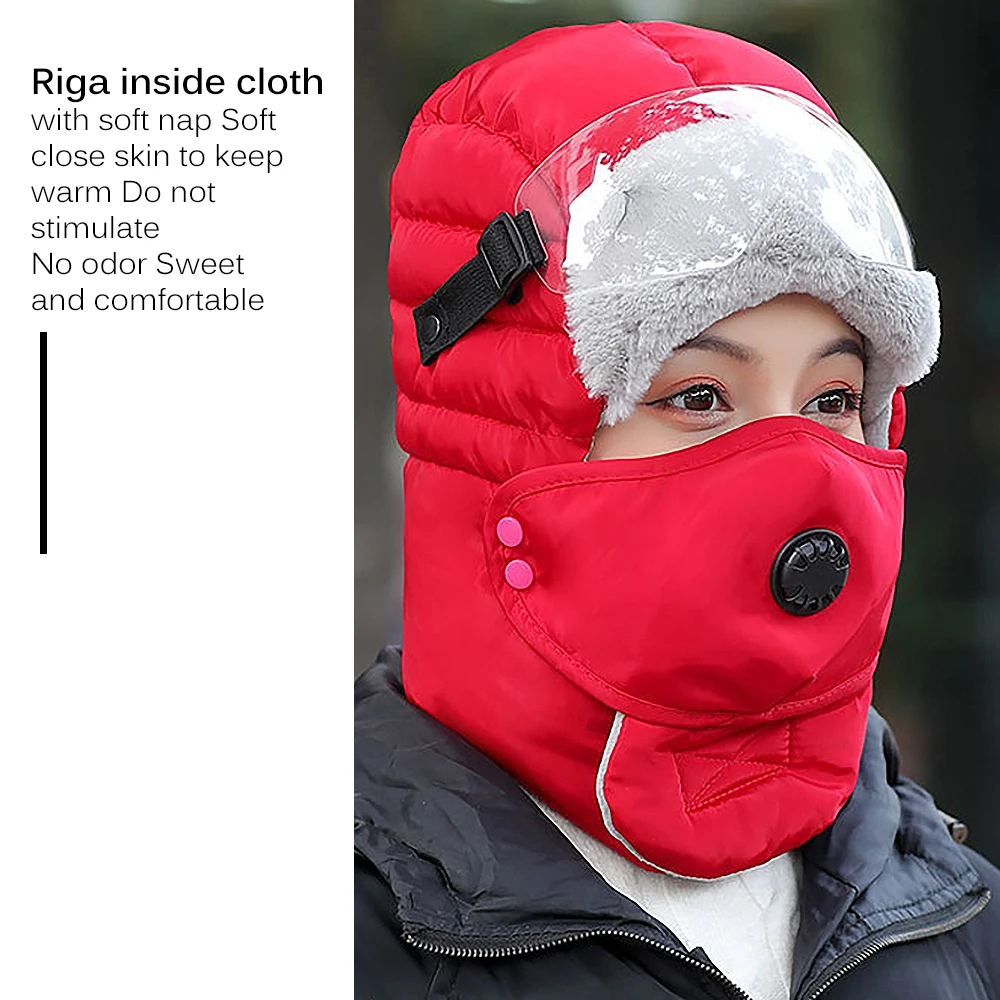 Winter Thermal Hats With A Mask And Glasses Men Women Ear Protection Face Windproof Ski Cap Velvet Thicken Couple Hat
Winter Thermal Hats With A Mask And Glasses Men Women Ear Protection Face Windproof Ski Cap Velvet Thicken Couple Hat
