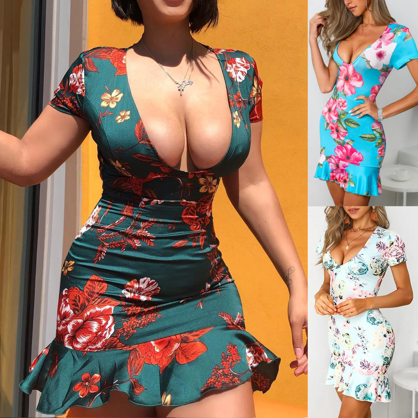 Sexy dress Women's Summer Fashion Open Back Ruffled Corns Bandage Dress Fashion Halter Ruffled Tie Dress midi dress vestidos
Sexy dress Women's Summer Fashion Open Back Ruffled Corns Bandage Dress Fashion Halter Ruffled Tie Dress midi dress vestidos