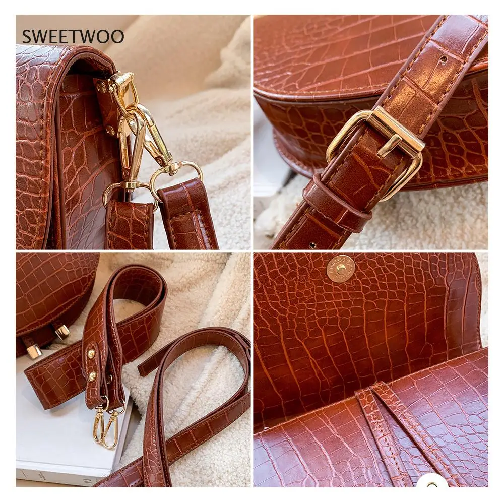 Luxury Fashion Women Crossbody Bag Crocodile Semicircle Saddle Bags Soft Leather Shoulder Bags for Ladies Handbags
Luxury Fashion Women Crossbody Bag Crocodile Semicircle Saddle Bags Soft Leather Shoulder Bags for Ladies Handbags