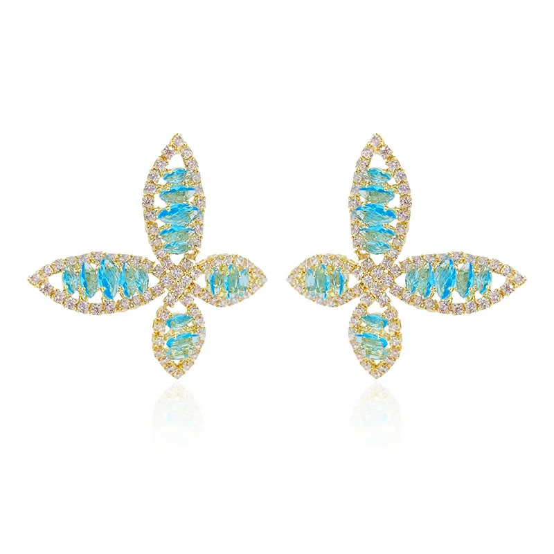 Butterfly Earrings Short Temperament Gold Blue Exquisite Fashion Hoops Women High Quality Cubic Zircon Crystal Mujer Jewelry
Butterfly Earrings Short Temperament Gold Blue Exquisite Fashion Hoops Women High Quality Cubic Zircon Crystal Mujer Jewelry