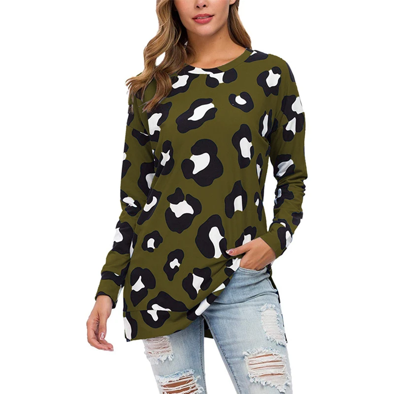 Autumn Long Sweatershirts Women's Autumn Leopard Loose Top T-shirt Long Sleeve O-Neck Womens Shirts
Autumn Long Sweatershirts Women's Autumn Leopard Loose Top T-shirt Long Sleeve O-Neck Womens Shirts