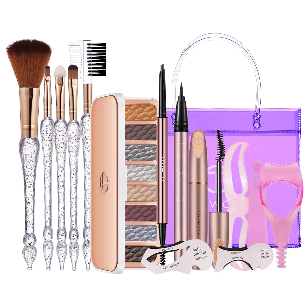 O.TWO.O 9pcs Cosmetics Kit Eyeshadow Palette Eyebrow Pencil Eyeliner Thick Mascara Cosmetic Bag Full Makeup Set For Women
O.TWO.O 9pcs Cosmetics Kit Eyeshadow Palette Eyebrow Pencil Eyeliner Thick Mascara Cosmetic Bag Full Makeup Set For Women