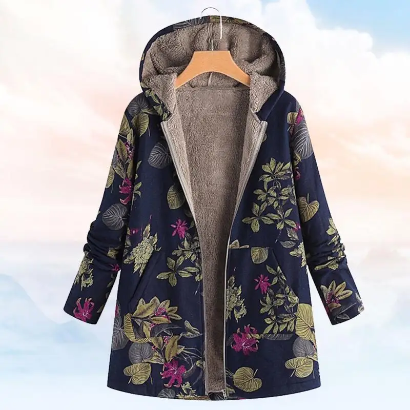 Womens Coat Winter Warm Outwear Floral Print Hooded Pockets Vintage Oversize Female Coats Women's Casual Outwear Plus Size
Womens Coat Winter Warm Outwear Floral Print Hooded Pockets Vintage Oversize Female Coats Women's Casual Outwear Plus Size