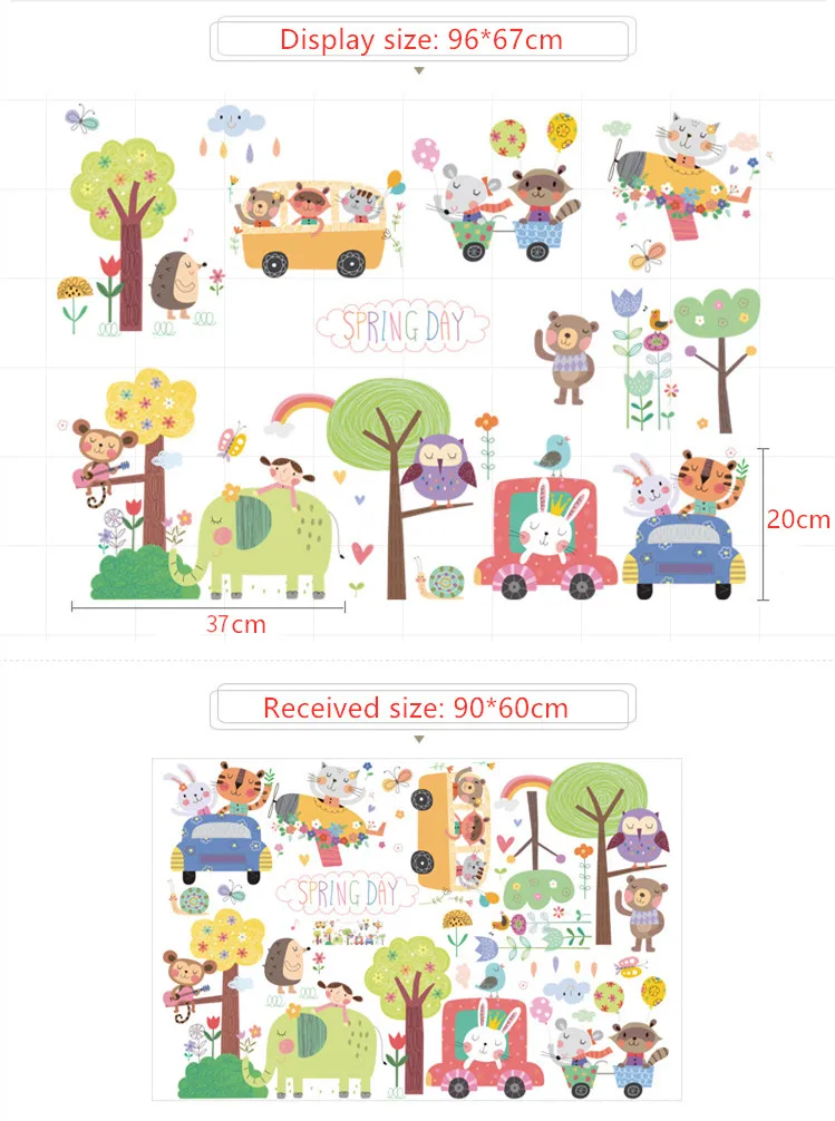 Lovely Forest Animal Wall Stickers Cartoon Rainbow Butterfly Elephant Bear Rabbit Cat Sticker Baby Kids Room Decor Nursery Decor
Lovely Forest Animal Wall Stickers Cartoon Rainbow Butterfly Elephant Bear Rabbit Cat Sticker Baby Kids Room Decor Nursery Decor