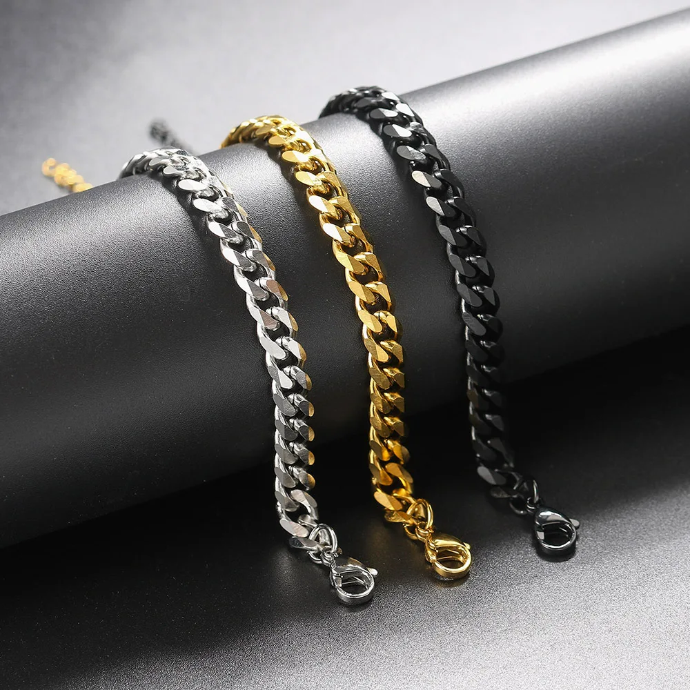Men's Stainless Steel Bracelet Homme Cuban Link Chains Bracelets For Men Women Chain On Hand & Leg Accessories 3/5/7MM Jewelry
Men's Stainless Steel Bracelet Homme Cuban Link Chains Bracelets For Men Women Chain On Hand & Leg Accessories 3/5/7MM Jewelry