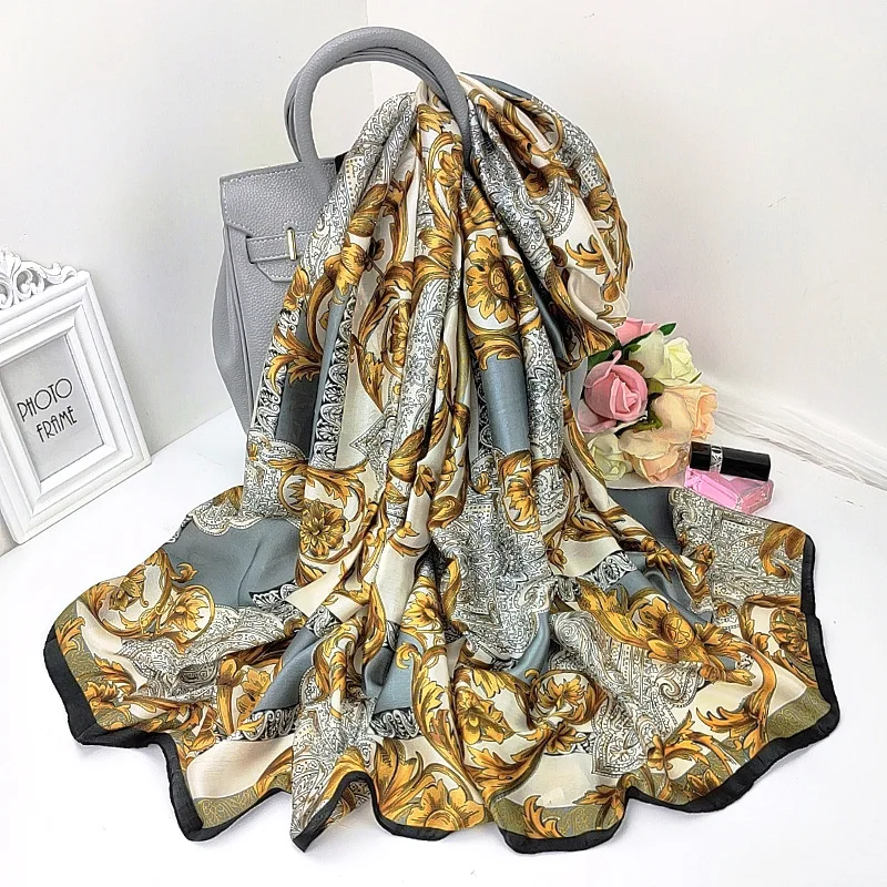 New Style 180X90CM Beach Towel Fashion Colour Kerchief Female High-Grade Silk Scarf Summer Print Bandana Popular Sunscreen Shawl
New Style 180X90CM Beach Towel Fashion Colour Kerchief Female High-Grade Silk Scarf Summer Print Bandana Popular Sunscreen Shawl