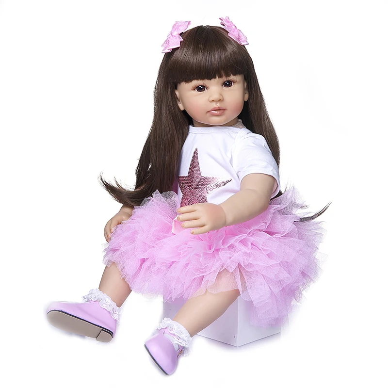 60cm Reborn Toddler Doll very lovely girl princess with pink dress 24" silicone Vinyl Limbs bebe reborn for child Birthday Gift
60cm Reborn Toddler Doll very lovely girl princess with pink dress 24" silicone Vinyl Limbs bebe reborn for child Birthday Gift