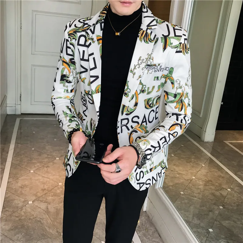 2019 Fashion Designer Stage Costume Tuxedo Men's Blazer High Quality Gold-Plated Printed Men's Blazer Club Formal Clothing M-3XL
2019 Fashion Designer Stage Costume Tuxedo Men's Blazer High Quality Gold-Plated Printed Men's Blazer Club Formal Clothing M-3XL