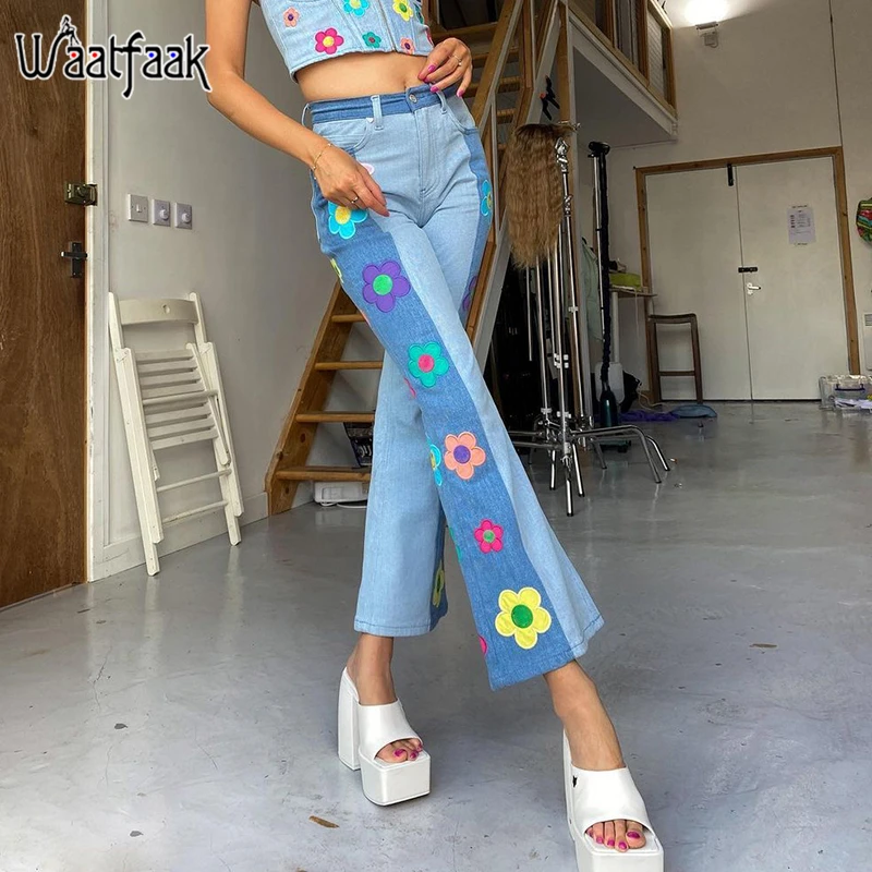 Waatfaak Floral Patchwork Cute Baggy Jeans Women Vintage 90S Jeans Mom High Waist Blue Harajuku Pants Streetwear Kawaii 2021
Waatfaak Floral Patchwork Cute Baggy Jeans Women Vintage 90S Jeans Mom High Waist Blue Harajuku Pants Streetwear Kawaii 2021