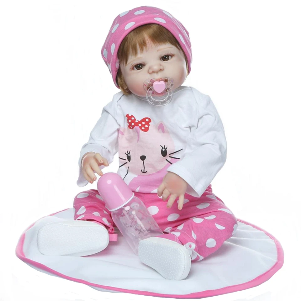 22Inch Full Silicone Reborn Baby Girl Dolls Soft Vinyl Bebe Newborn Baby Kids Children Christmas Gift
22Inch Full Silicone Reborn Baby Girl Dolls Soft Vinyl Bebe Newborn Baby Kids Children Christmas Gift