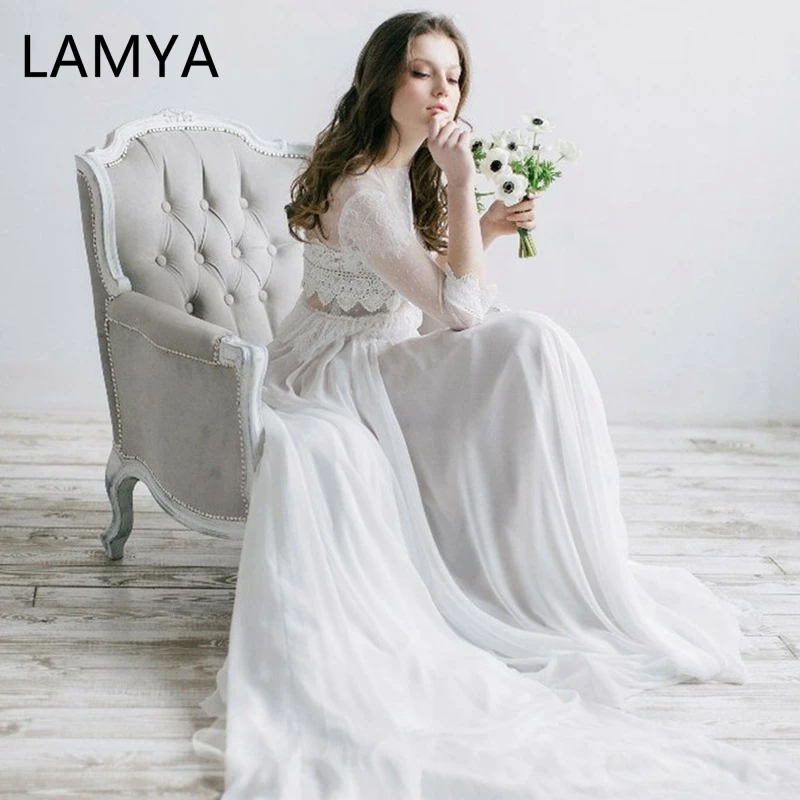 LAMYA Bridal Gown Wedding Party Dress Glorious New Style Sexy Backless Lace Small Tailing Bride Dress High Quality Chiffon
LAMYA Bridal Gown Wedding Party Dress Glorious New Style Sexy Backless Lace Small Tailing Bride Dress High Quality Chiffon