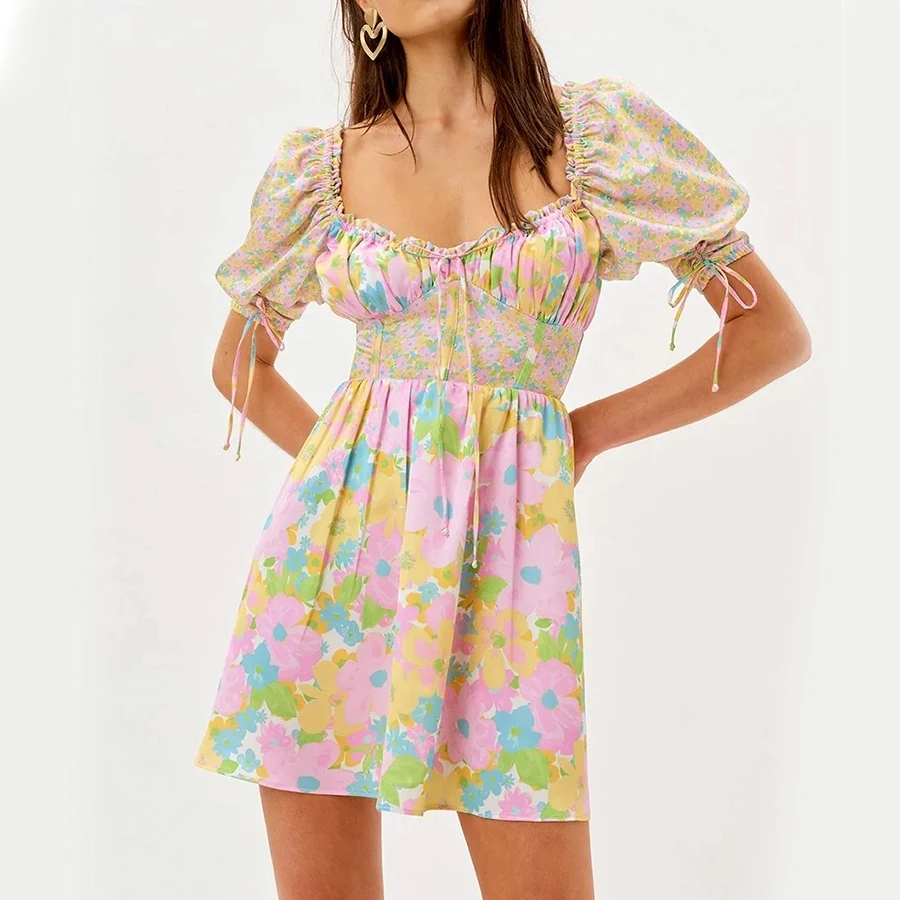 Сексуальное мини-платье GypsyLady с цветочным принтом, шикарное летнее праздничное платье Бохо с пышными рукавами и оборками, женские вечерние ... 
Сексуальное мини-платье GypsyLady с цветочным принтом, шикарное летнее праздничное платье Бохо с пышными рукавами и оборками, женские вечерние ...