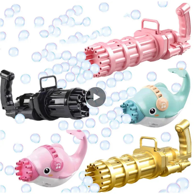 Dolphin Gatling Bubble Gun kids Toys Bubble Machine Electric Guns Kid Bath Toy For Children Birthday Gift Outdoor/Party Toys
Dolphin Gatling Bubble Gun kids Toys Bubble Machine Electric Guns Kid Bath Toy For Children Birthday Gift Outdoor/Party Toys