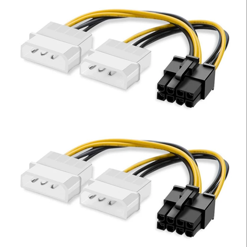 HOT-2 Pack 8 Pin PCIe to Dual 4 Pin Molex Power Cable PCI-E 8 Pin to Dual 4 Pin Power Cable Video Graphics Card Power Cable
HOT-2 Pack 8 Pin PCIe to Dual 4 Pin Molex Power Cable PCI-E 8 Pin to Dual 4 Pin Power Cable Video Graphics Card Power Cable