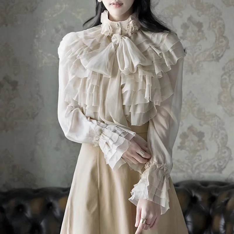 Female Perspective Tops Bowknot Flare Long Sleeve Ruffle Shirt Blouse Women Korean Fashion Clothes Spring
Female Perspective Tops Bowknot Flare Long Sleeve Ruffle Shirt Blouse Women Korean Fashion Clothes Spring
