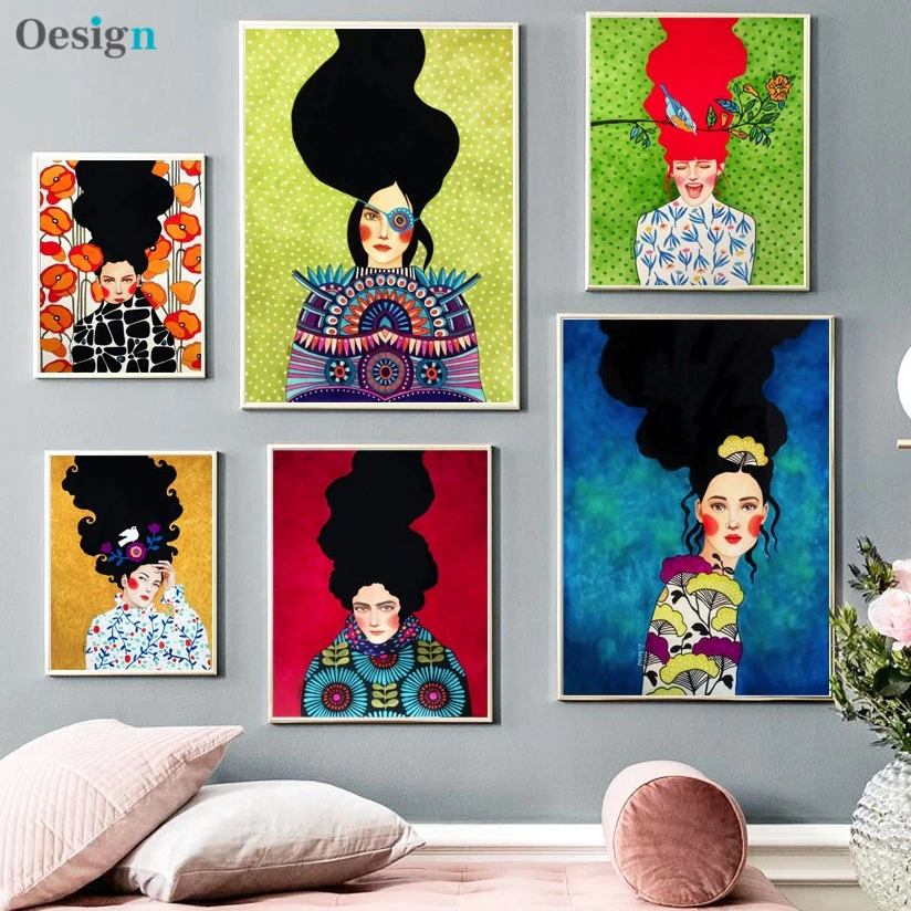 Abstract Girl Hair Flower Bird Wall Art Canvas Painting Nordic Posters And Prints Vintage Wall Pictures For Living Room Decor
Abstract Girl Hair Flower Bird Wall Art Canvas Painting Nordic Posters And Prints Vintage Wall Pictures For Living Room Decor