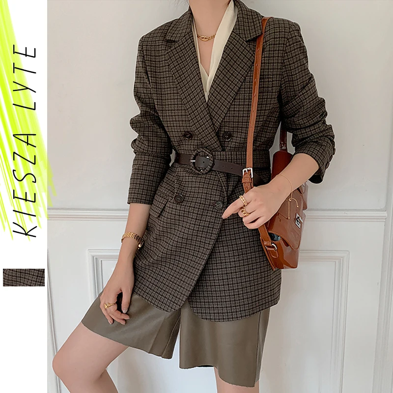 Elegant women tweed blazer 2020 autumn winter vintage plaid check brown suit blazer office ladies jacket coat female
Elegant women tweed blazer 2020 autumn winter vintage plaid check brown suit blazer office ladies jacket coat female