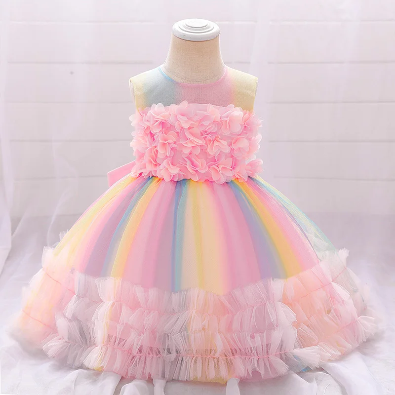 

Flower Newborn Baby Girl 1 Year 1st Birthday Party Dress Infant Kids Clothes Ball Gown Princess Tutu Formal Pageant Vestidos