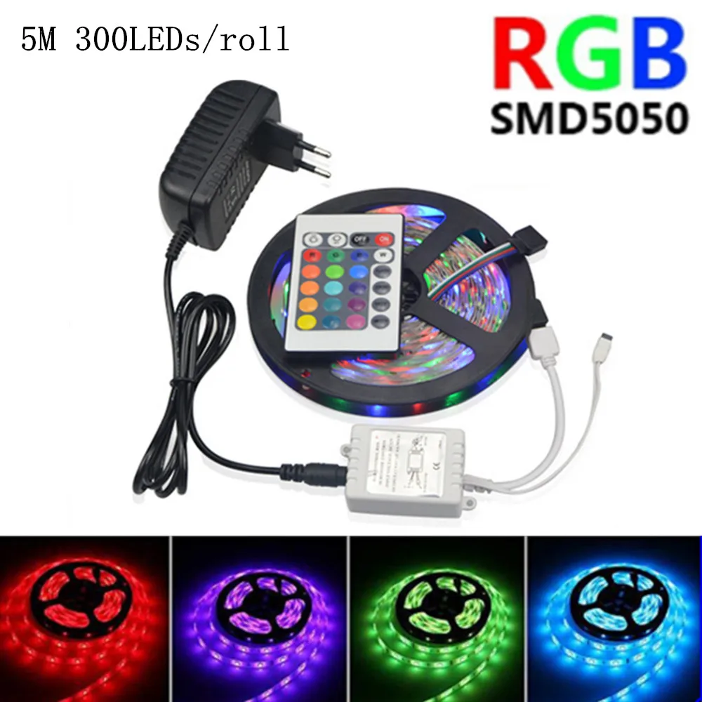 Светодиодный ИК-светильник с 24 клавишами 12 В RGB 5 м 300 светодиодный s/roll SMD 5050