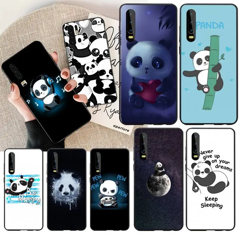 Новинка мягкий черный чехол для телефона PENGHUWAN с милой пандой Huawei Honor 20 10 9 8 8x 8c 9x 7c