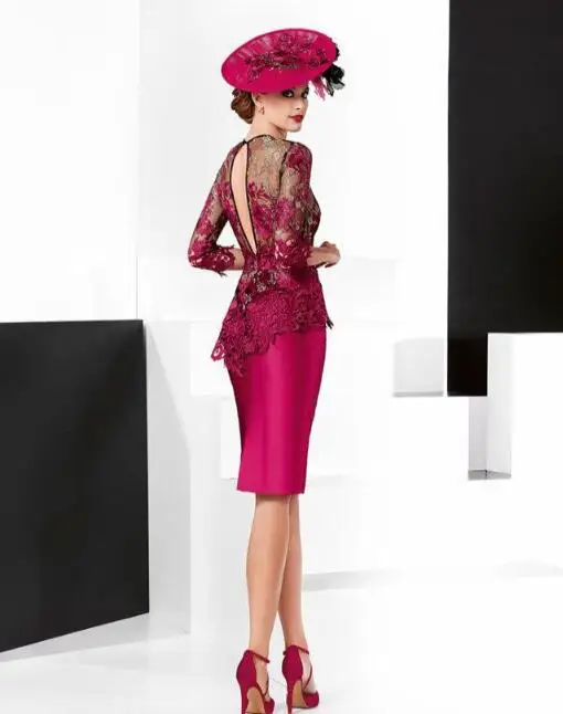 Plus Size Mother Of The Bride Dresses Sheath 3/4 Sleeves Knee Length Appliques Lace Short Groom Mother Dresses For Weddings
Plus Size Mother Of The Bride Dresses Sheath 3/4 Sleeves Knee Length Appliques Lace Short Groom Mother Dresses For Weddings