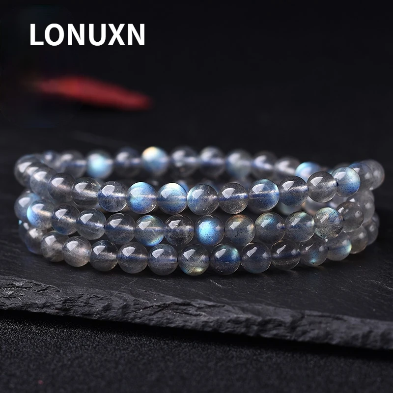 Genuine Natural Blue Light Labradorite Crystal Round Beads Bracelet Women 6mm 8mm 10mm Grey Moonstone Stone AAAAA Multi-turn 
Genuine Natural Blue Light Labradorite Crystal Round Beads Bracelet Women 6mm 8mm 10mm Grey Moonstone Stone AAAAA Multi-turn