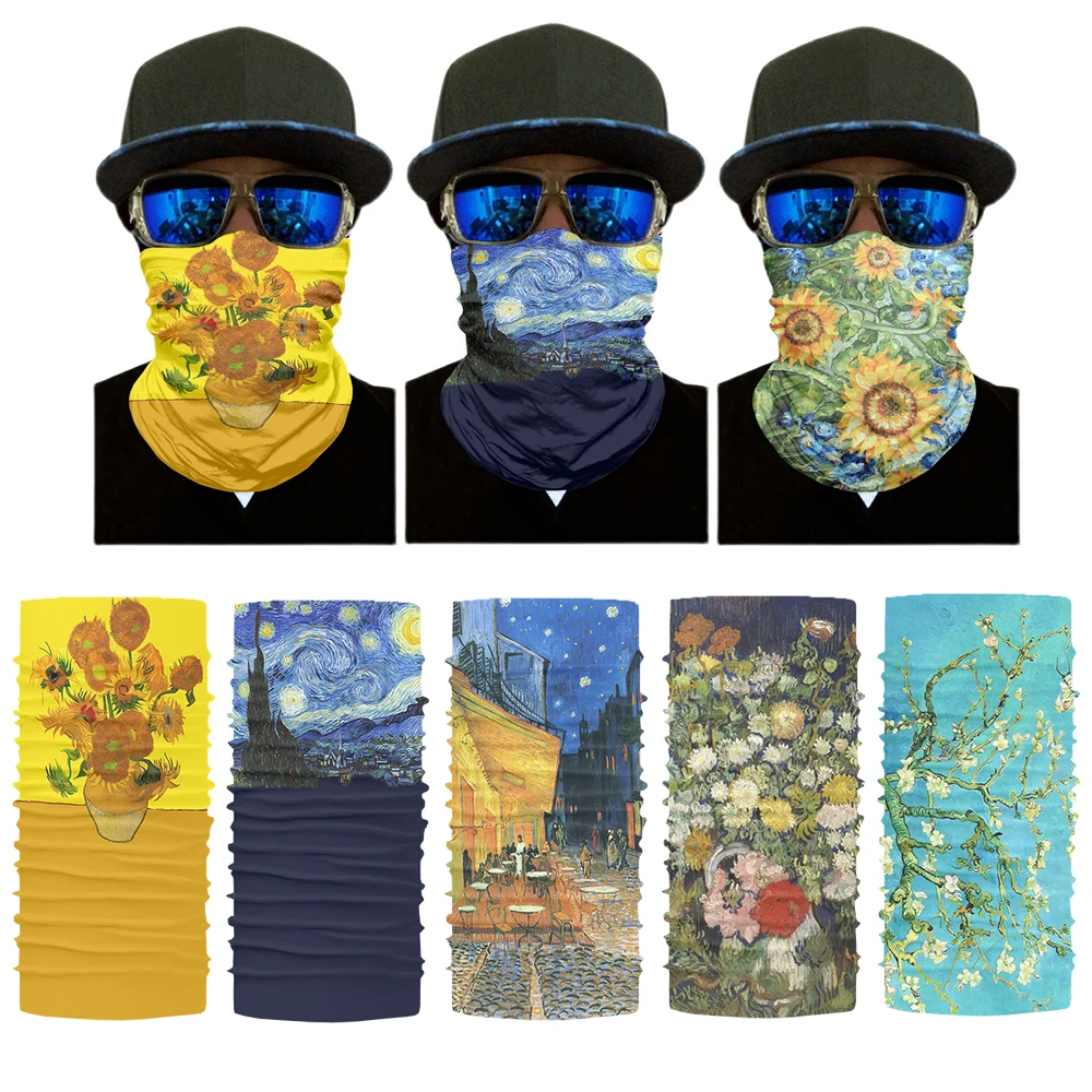 New Oil Painting Series Cycling Scarf Magic Seamless Bandana Retro Art Sunflower Starry Moon Night Face Neck Covering Headscarf
New Oil Painting Series Cycling Scarf Magic Seamless Bandana Retro Art Sunflower Starry Moon Night Face Neck Covering Headscarf