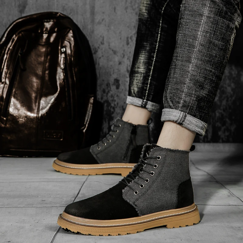 Canvas Boots Men's High Boots Shoes Winter Leather Men Punk Boot Ankle Work Mens Cowboy For Casual Western Summer
Canvas Boots Men's High Boots Shoes Winter Leather Men Punk Boot Ankle Work Mens Cowboy For Casual Western Summer