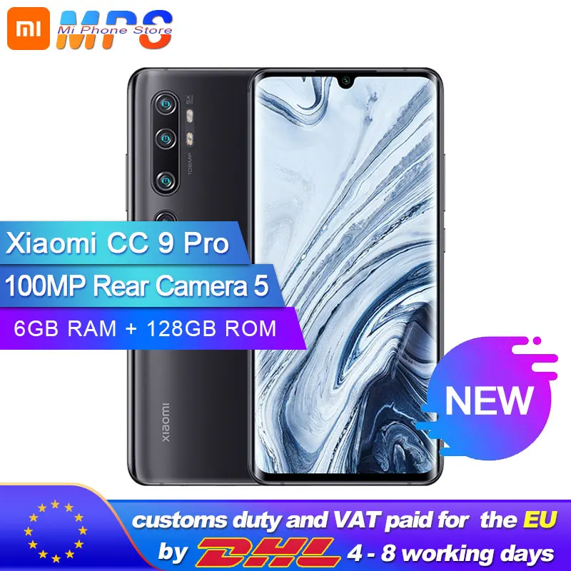Xiaomi CC9 pro 6 ГБ 128 108 МП пента камера смартфон 5260 мАч батарея 10x оптический зум двойной