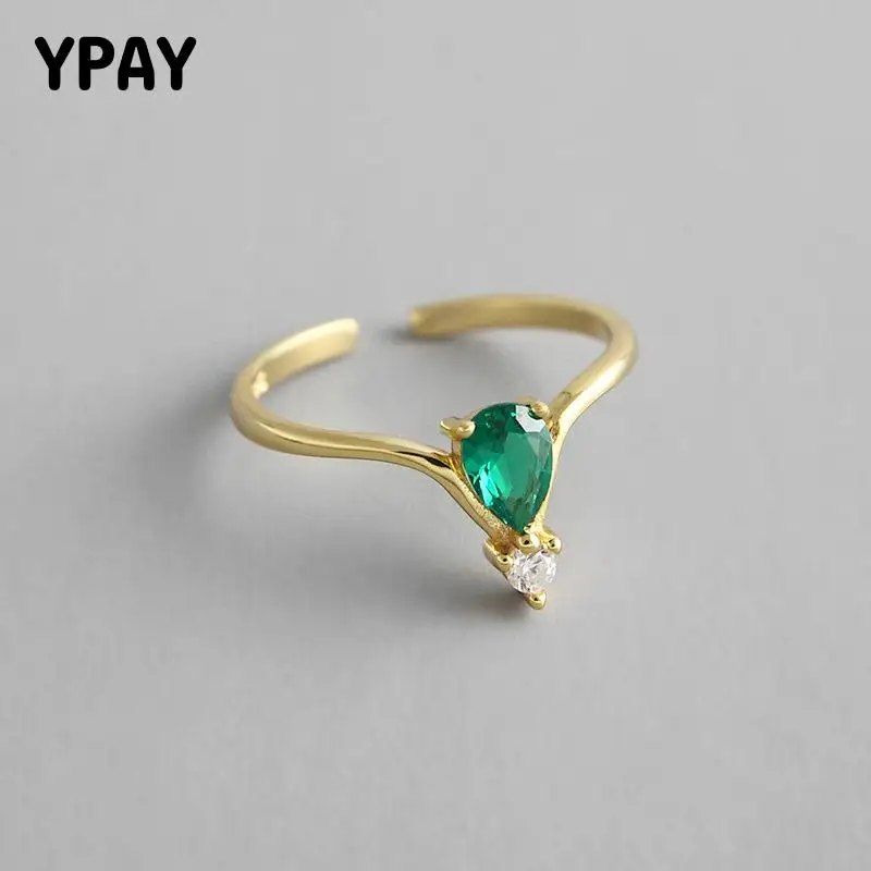 Женское Открытое кольцо YPAY, серебро 100% пробы с зеленым цирконом и золотым покрытием, ювелирные украшения в Корейском стиле, YMR758
Женское Открытое кольцо YPAY, серебро 100% пробы с зеленым цирконом и золотым покрытием, ювелирные украшения в Корейском стиле, YMR758