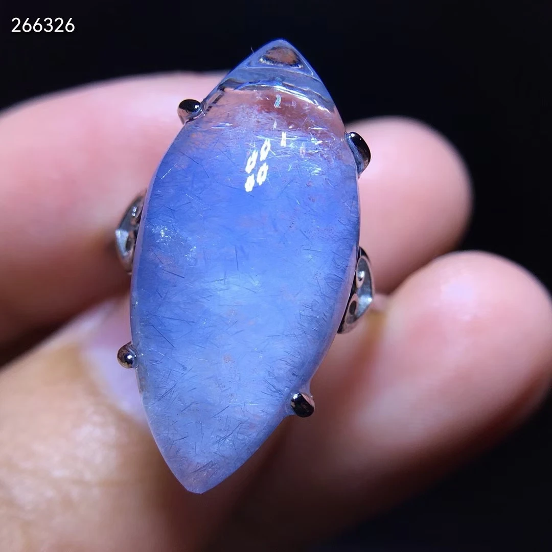 Natural Blue Dumortierite Rutilated Quartz Adjustable Ring 25/12.2mm Crystal Silver Woman Men Rectangle Jewelry AAAAA
Natural Blue Dumortierite Rutilated Quartz Adjustable Ring 25/12.2mm Crystal Silver Woman Men Rectangle Jewelry AAAAA