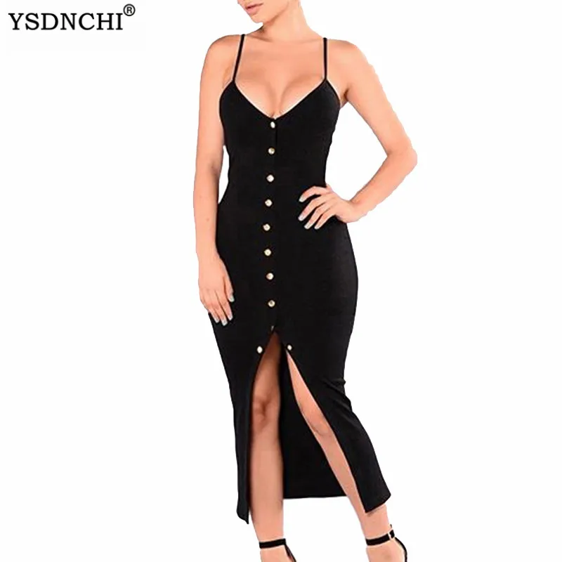 YSDNCHI Split Breasted Sexy Dress Womens Summe Slim Bodycon Party Deep V Neck Black Spaghetti Strap Sleeveless Vestidos Black
YSDNCHI Split Breasted Sexy Dress Womens Summe Slim Bodycon Party Deep V Neck Black Spaghetti Strap Sleeveless Vestidos Black