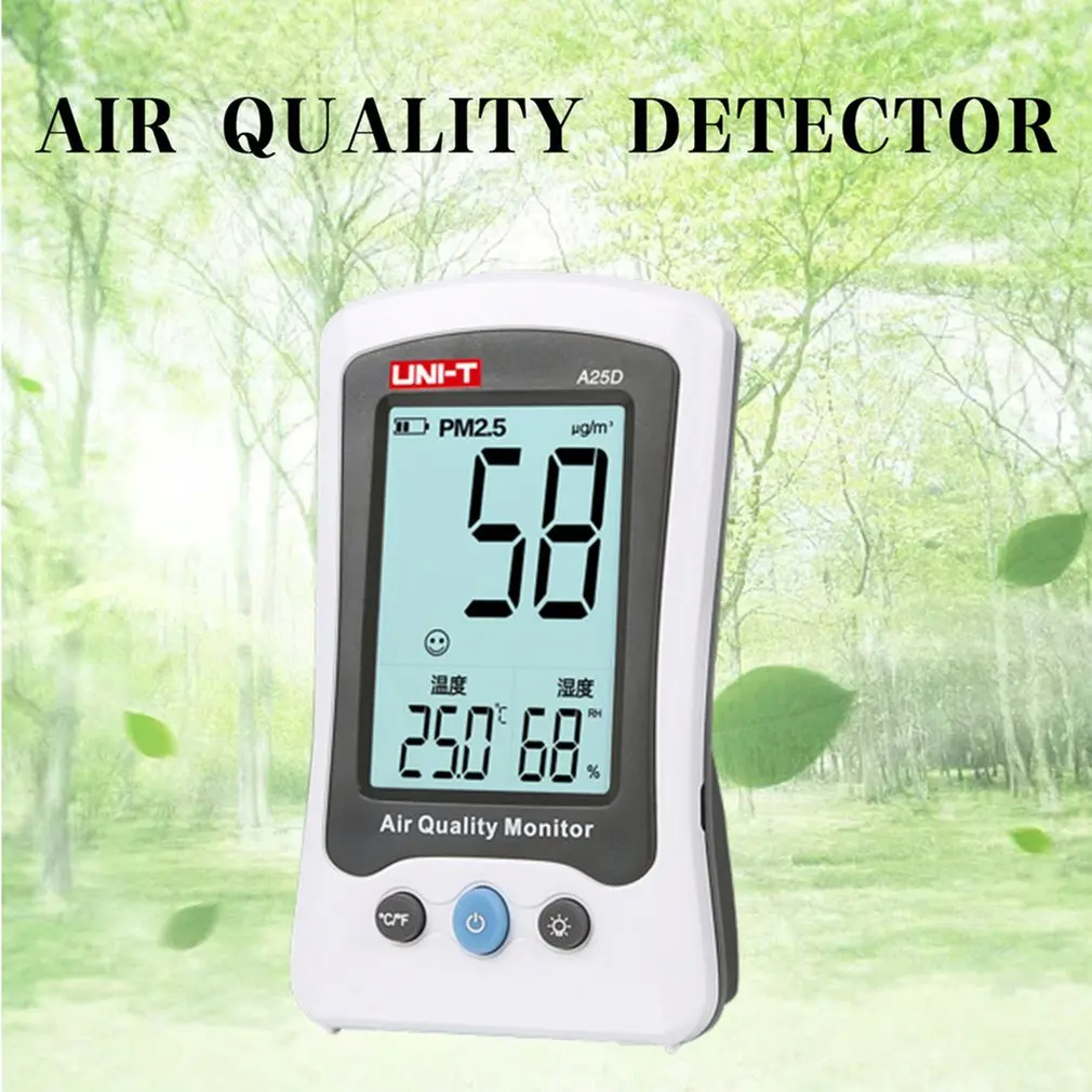 UNI-T A25D Digital PM2.5 Air Testers Indoor Outdoor LCD Display 0~500ug High Accuracy Air Quality Monitor Gas Detector CA
UNI-T A25D Digital PM2.5 Air Testers Indoor Outdoor LCD Display 0~500ug High Accuracy Air Quality Monitor Gas Detector CA