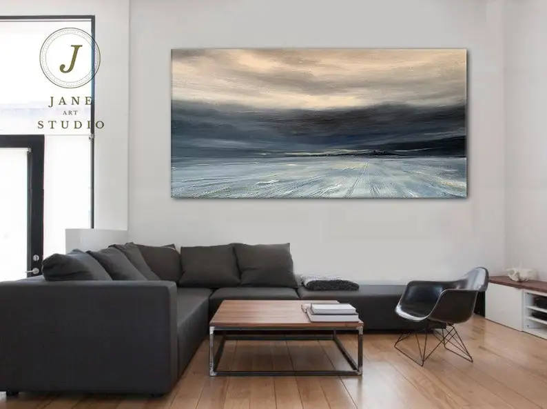 Large Sea Canvas Painting, Original Landscape Abstract Painting,Abstract Art,Grey Sky Abstract Painting On Canvas,Sofa Wall Art
Large Sea Canvas Painting, Original Landscape Abstract Painting,Abstract Art,Grey Sky Abstract Painting On Canvas,Sofa Wall Art