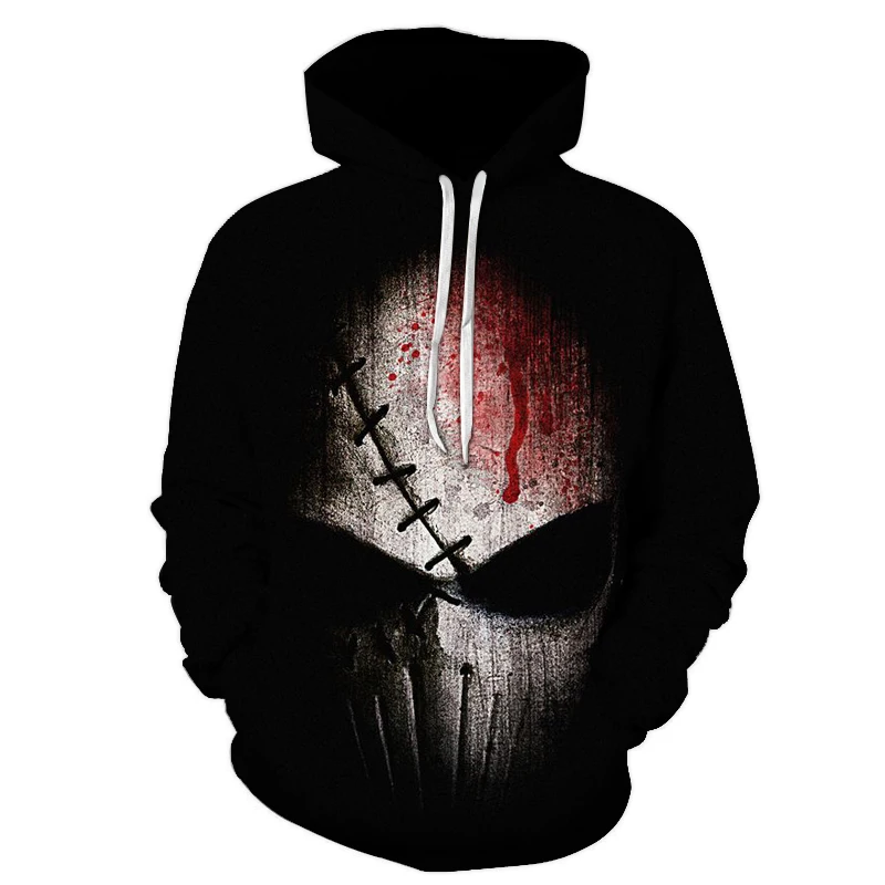 Color 3D Printed Skull Pattern Men's Hooded Hoodie Horror Theme Autumn and Winter Hot-selling Trend Punk Style Hoodie Pullover
Color 3D Printed Skull Pattern Men's Hooded Hoodie Horror Theme Autumn and Winter Hot-selling Trend Punk Style Hoodie Pullover